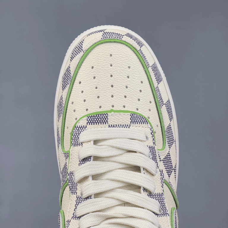 LV x Nike Air Force 1 – Damier Green Outline