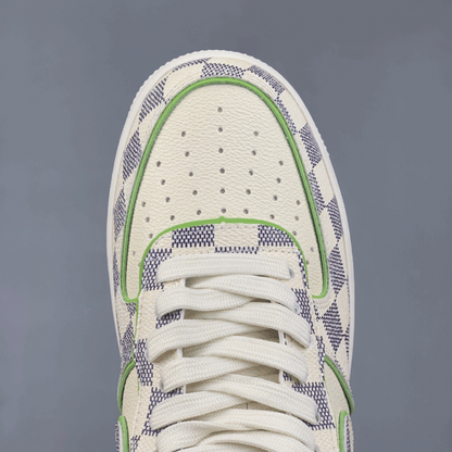 LV x Nike Air Force 1 – Damier Green Outline
