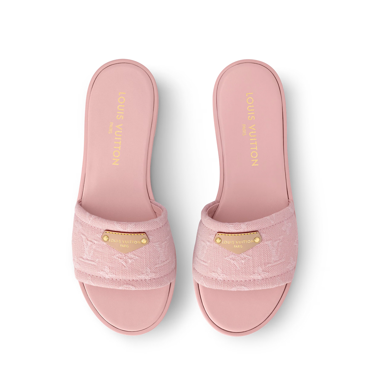 LV Lily Flat Mule Pink Denim