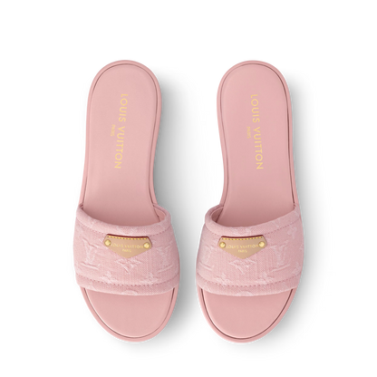 LV Lily Flat Mule Pink Denim