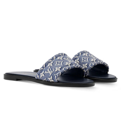 LV Lily Flat Mule Blue