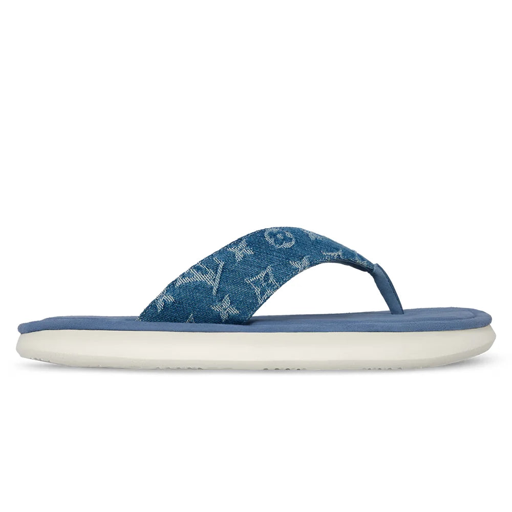 LV Flip Thong Blue Monogram denim