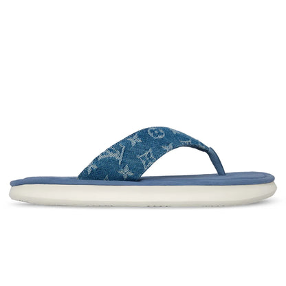 LV Flip Thong Blue Monogram denim