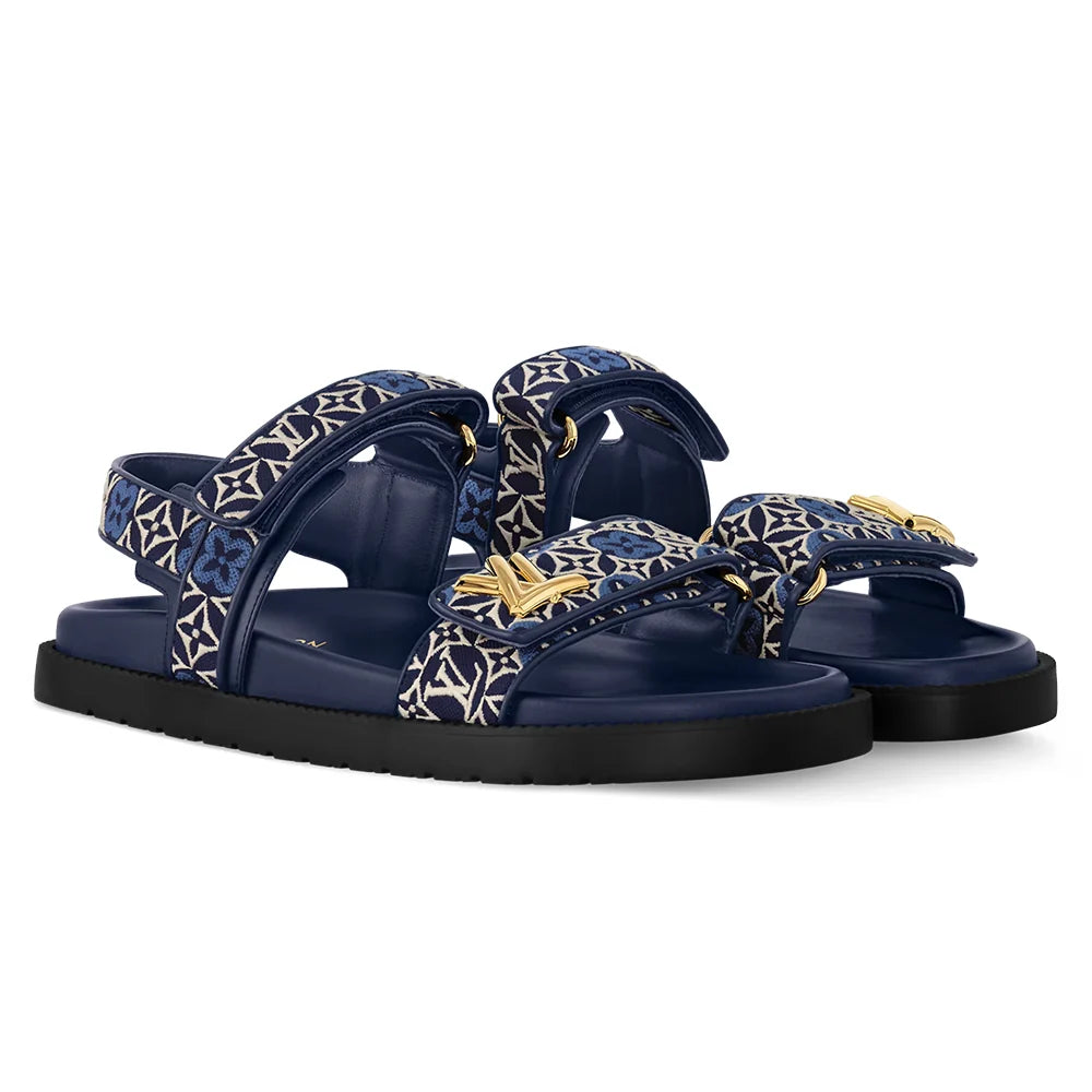 LV Sunset Flat Comfort Sandal Navy Blue