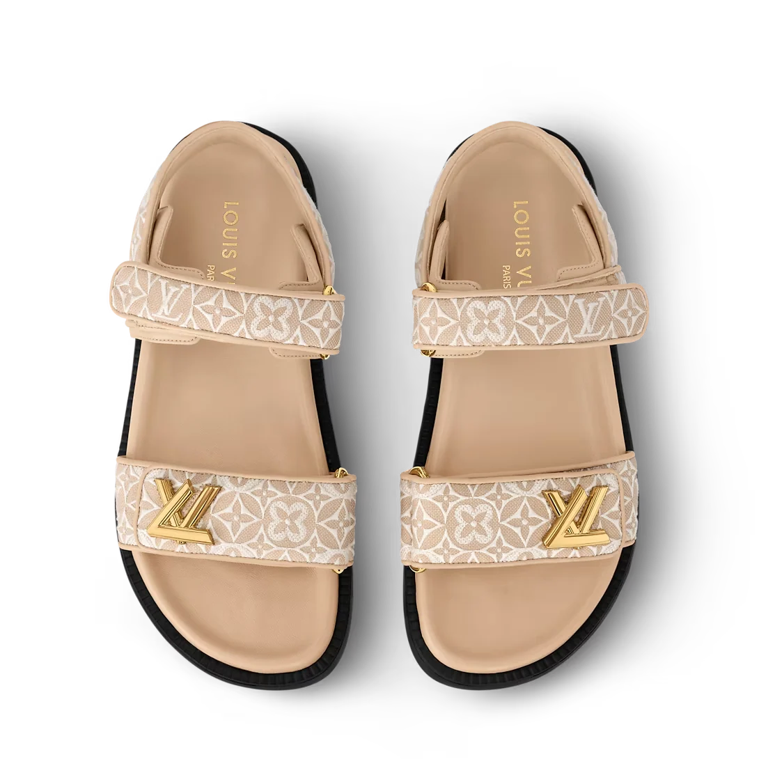 LV Sunset Flat Comfort Sandal Beige