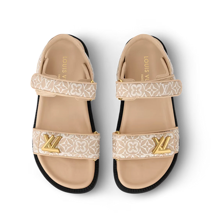 LV Sunset Flat Comfort Sandal Beige