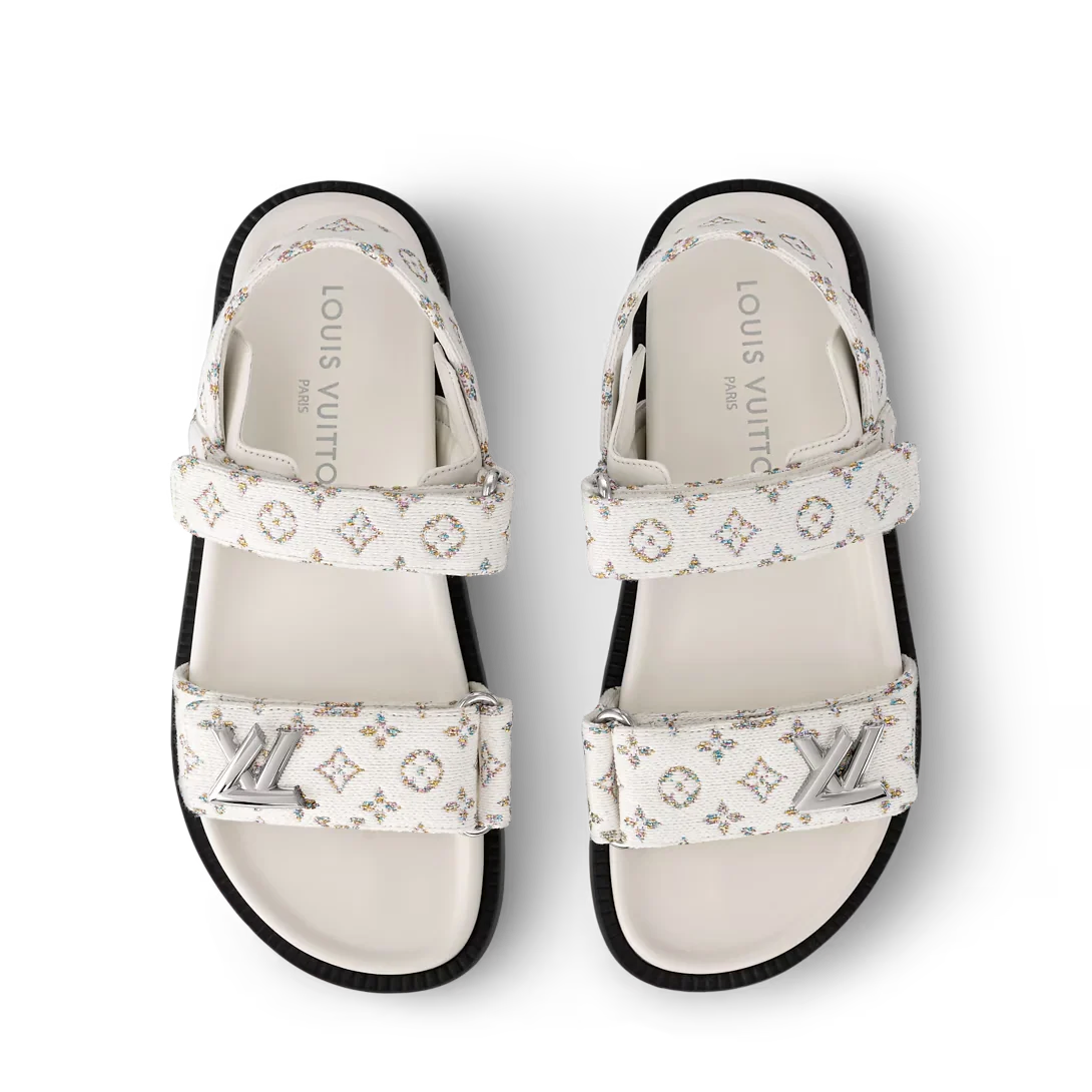 LV Sunset Flat Comfort Sandal White