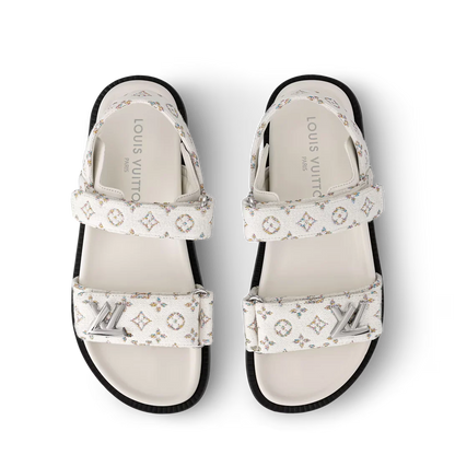 LV Sunset Flat Comfort Sandal White
