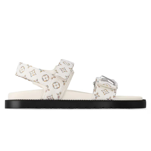 LV Sunset Flat Comfort Sandal White