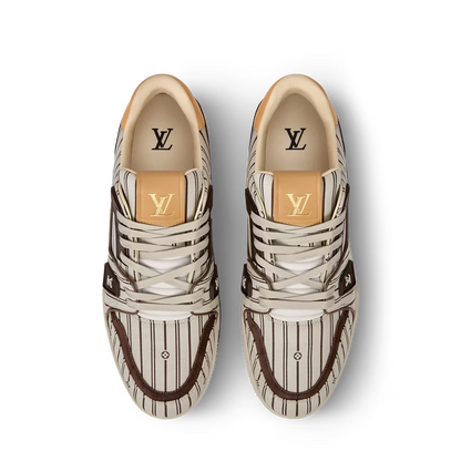 LV Trainer Beige Jacquard
