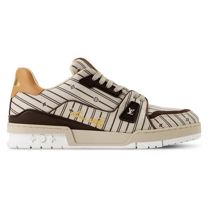 LV Trainer Beige Jacquard