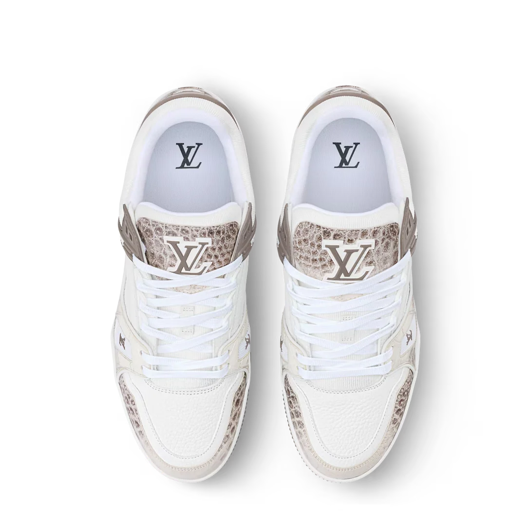 LV Trainer Beige Crocodile Skin