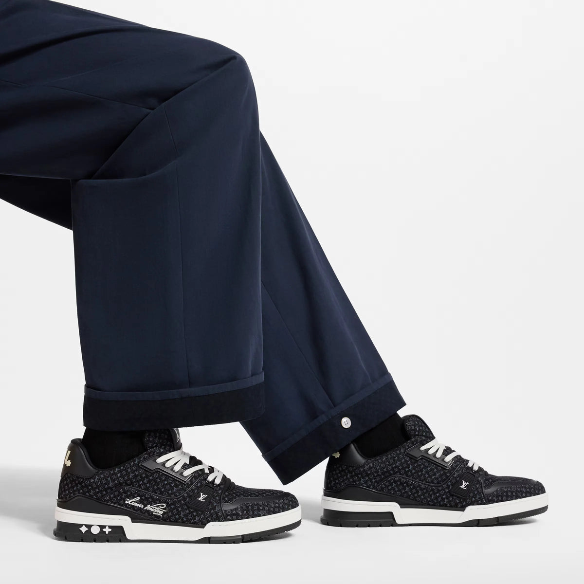 LV Trainer Black Nanogram denim