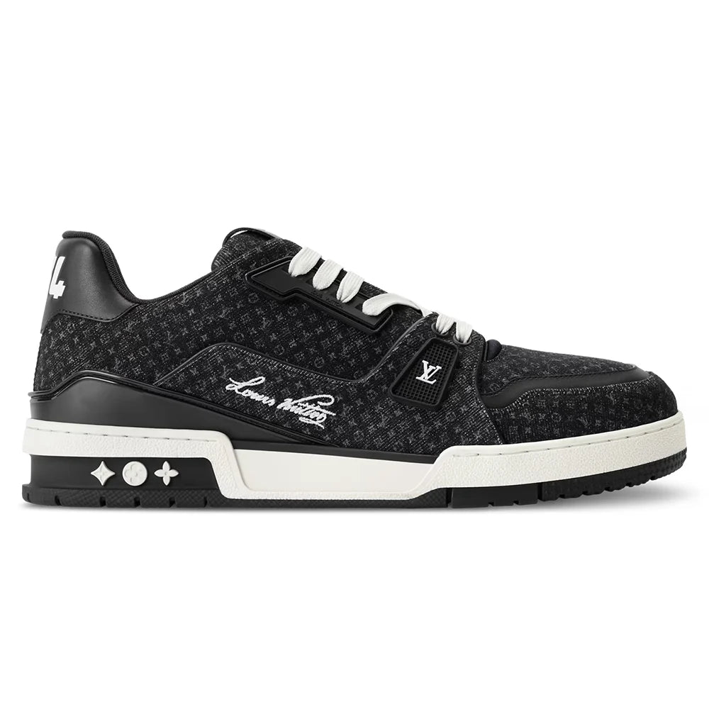 LV Trainer Black Nanogram denim