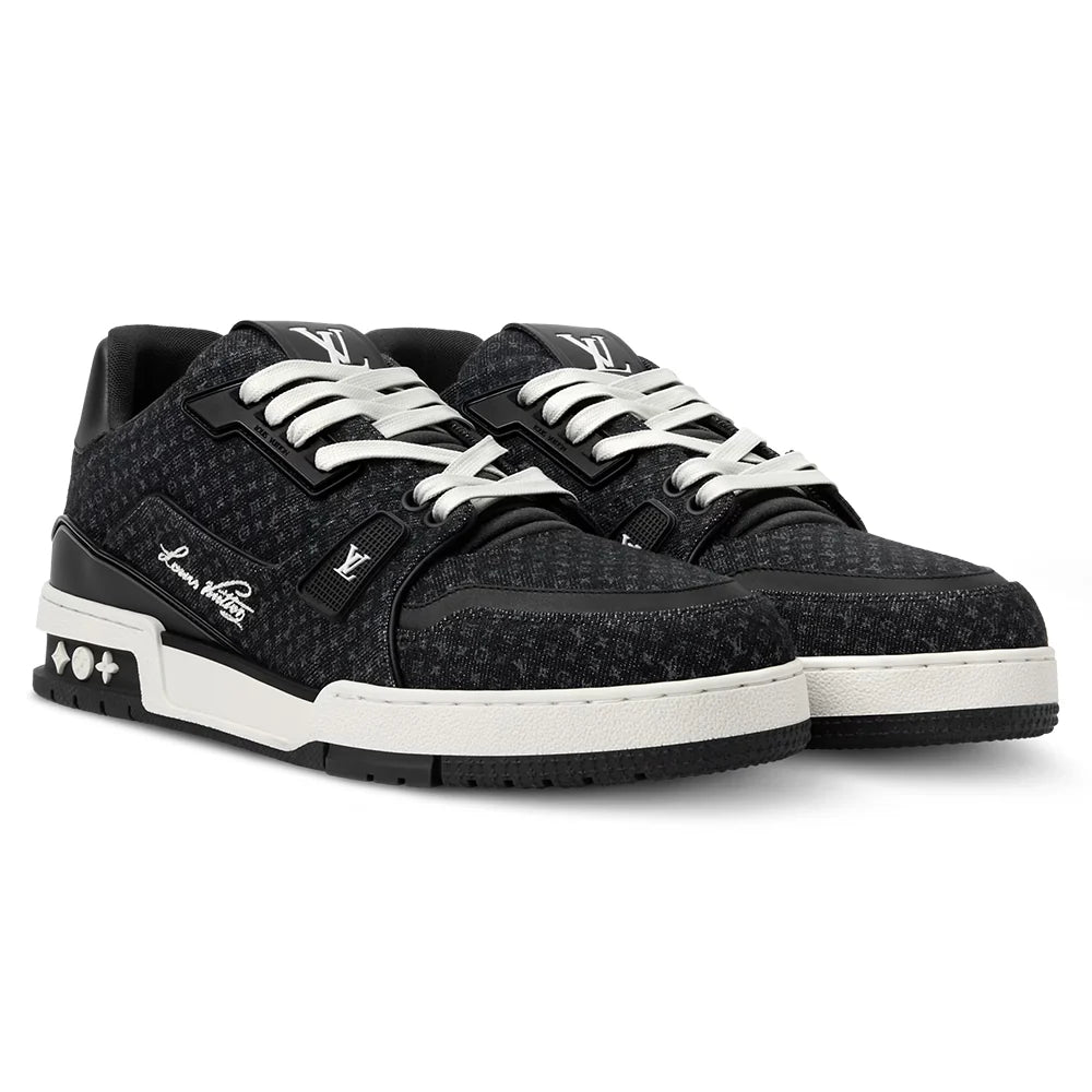 LV Trainer Black Nanogram denim