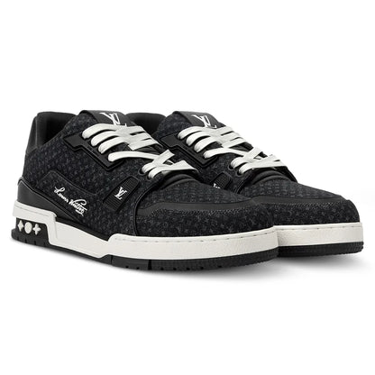 LV Trainer Black Nanogram denim