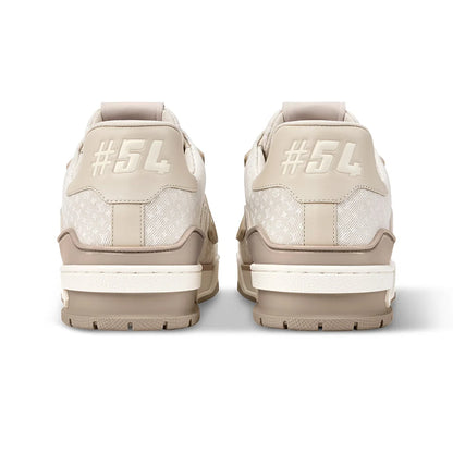 LV Trainer Beige Nanogram denim