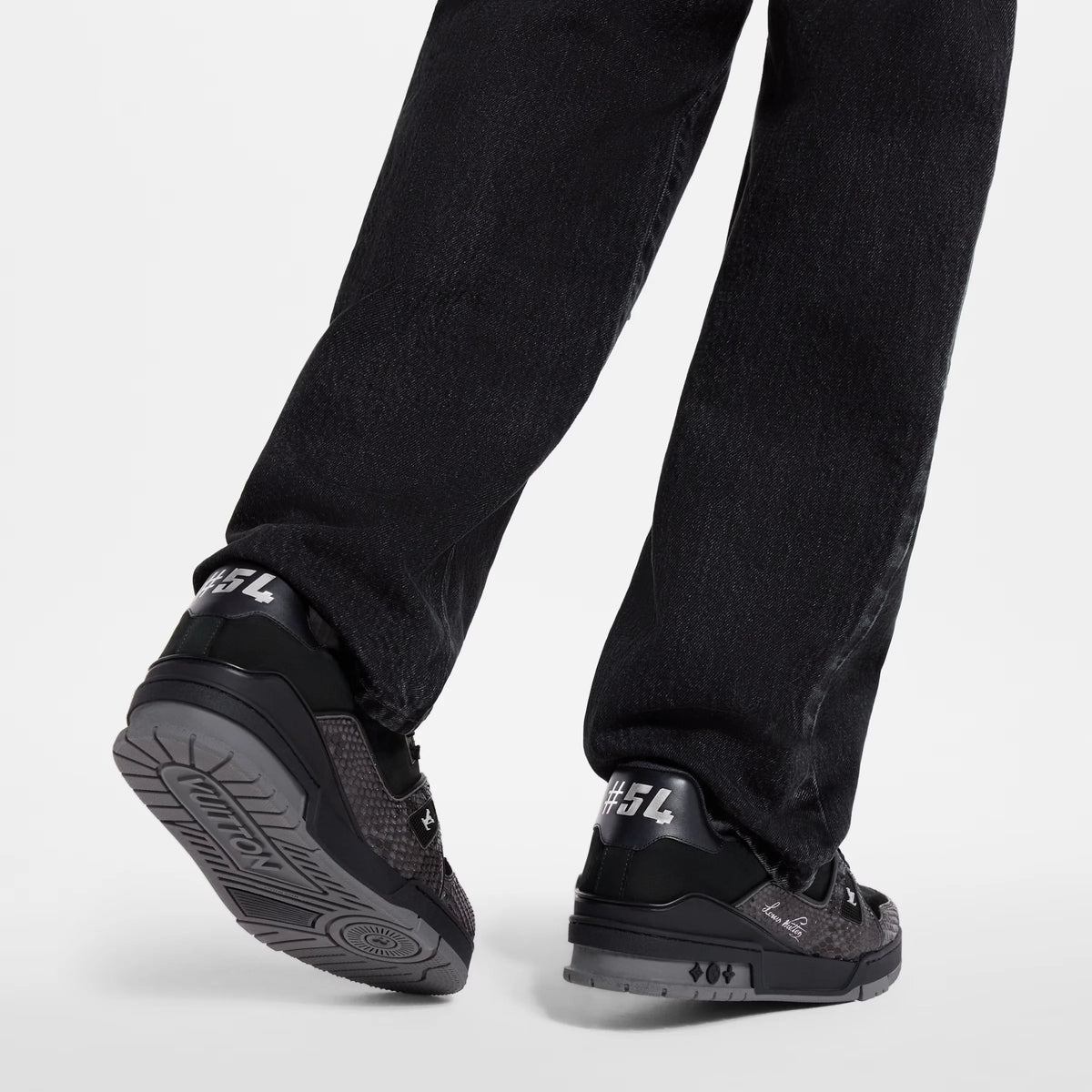 LV Trainer Black Nubuck calf leather