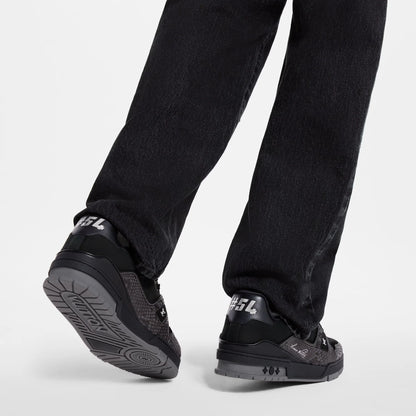 LV Trainer Black Nubuck calf leather