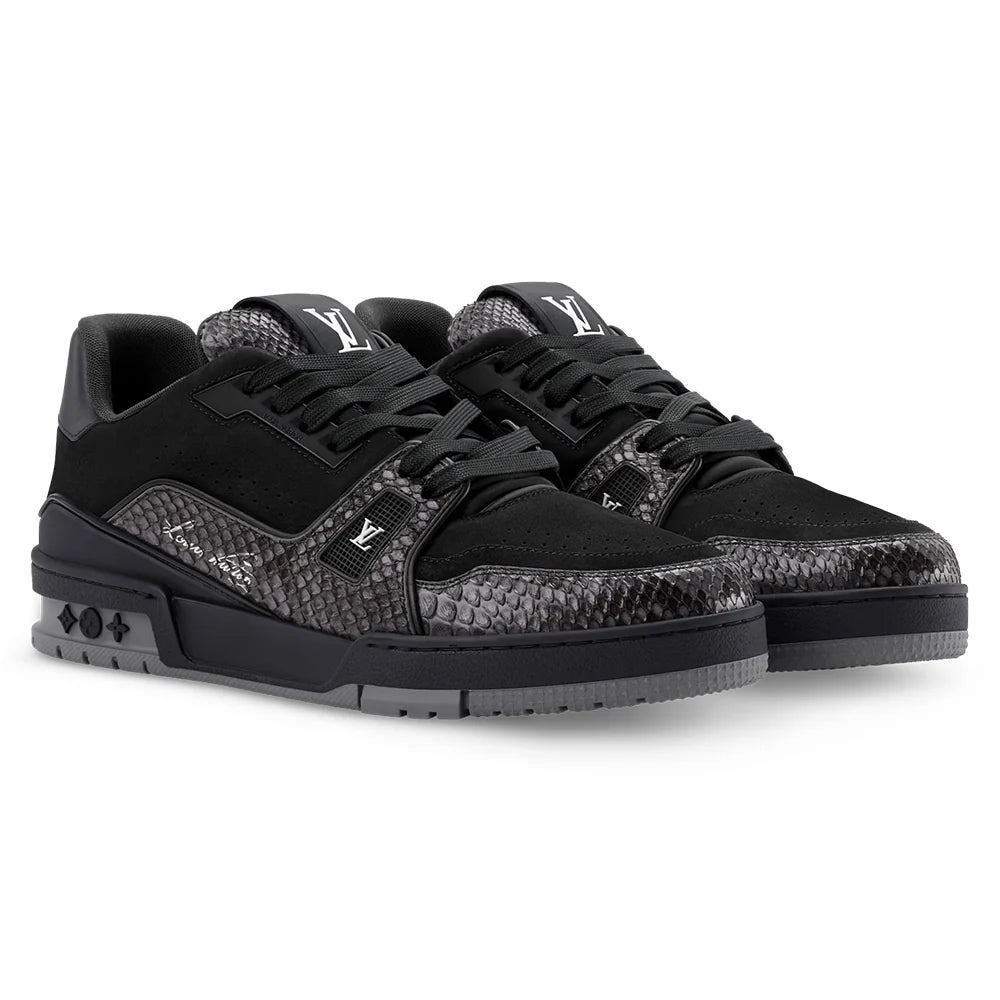 LV Trainer Black Nubuck calf leather
