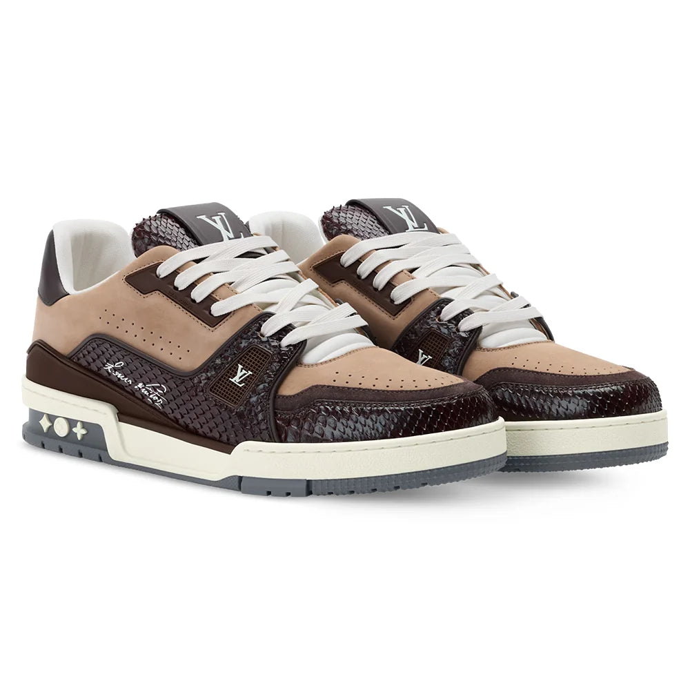LV Trainer Brown Nubuck calf leather