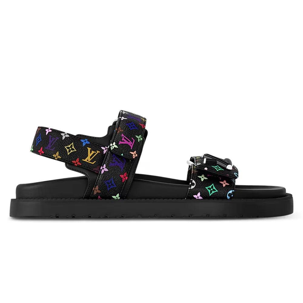 LV x TM LV Sunset Flat Comfort Sandal Black Multicolored
