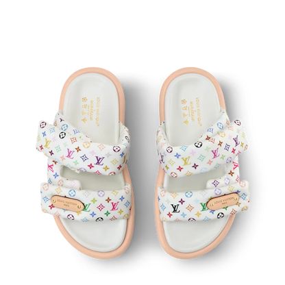 LV Pool Pillow Flat Comfort Mule x TM White