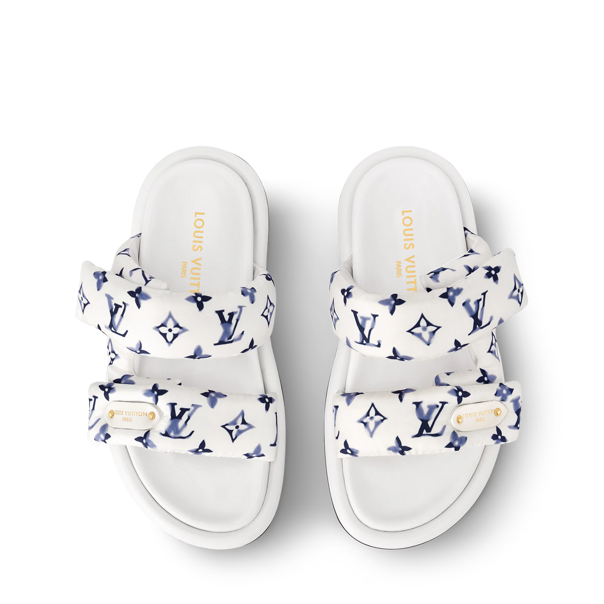 LV Pool Pillow Comfort Mule Blue White