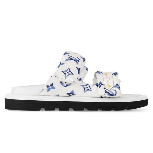 LV Pool Pillow Comfort Mule Blue White