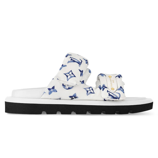 LV Pool Pillow Comfort Mule Blue White