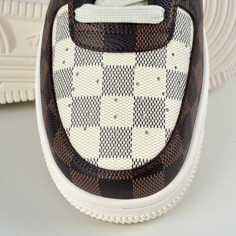 LV x Nike Air Force 1 Damier Brown/ White
