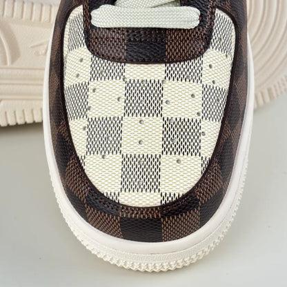 LV x Nike Air Force 1 Damier Brown/ White