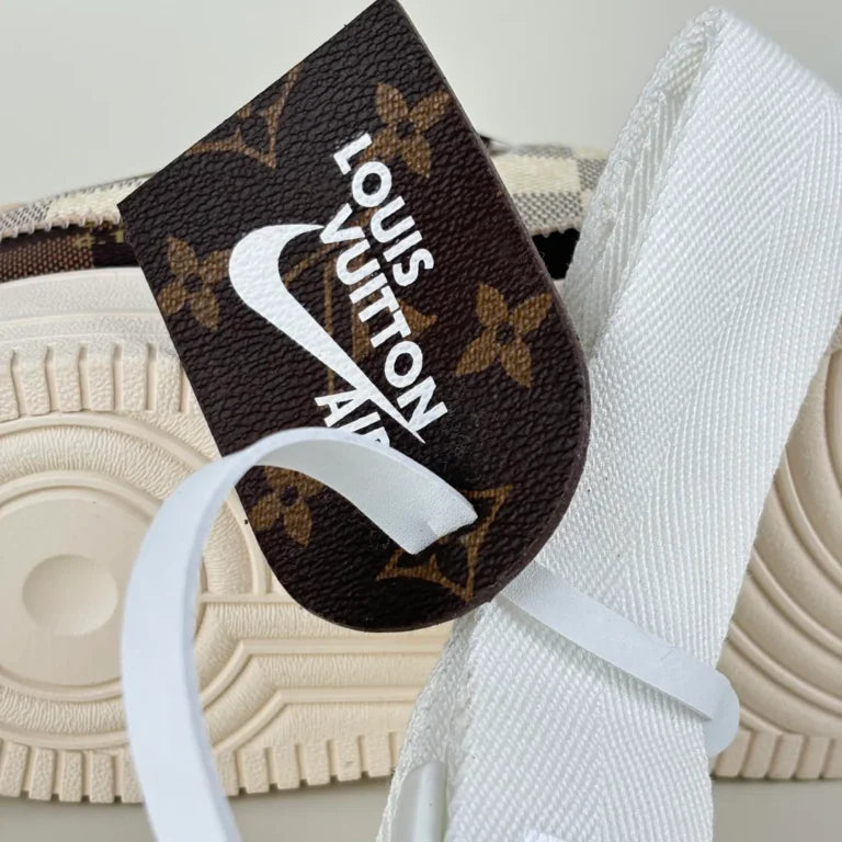 LV x Nike Air Force 1 Damier Brown/ White