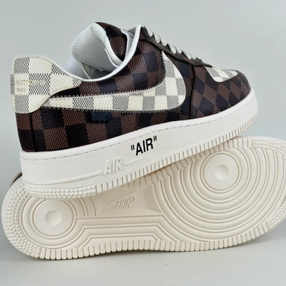 LV x Nike Air Force 1 Damier Brown/ White