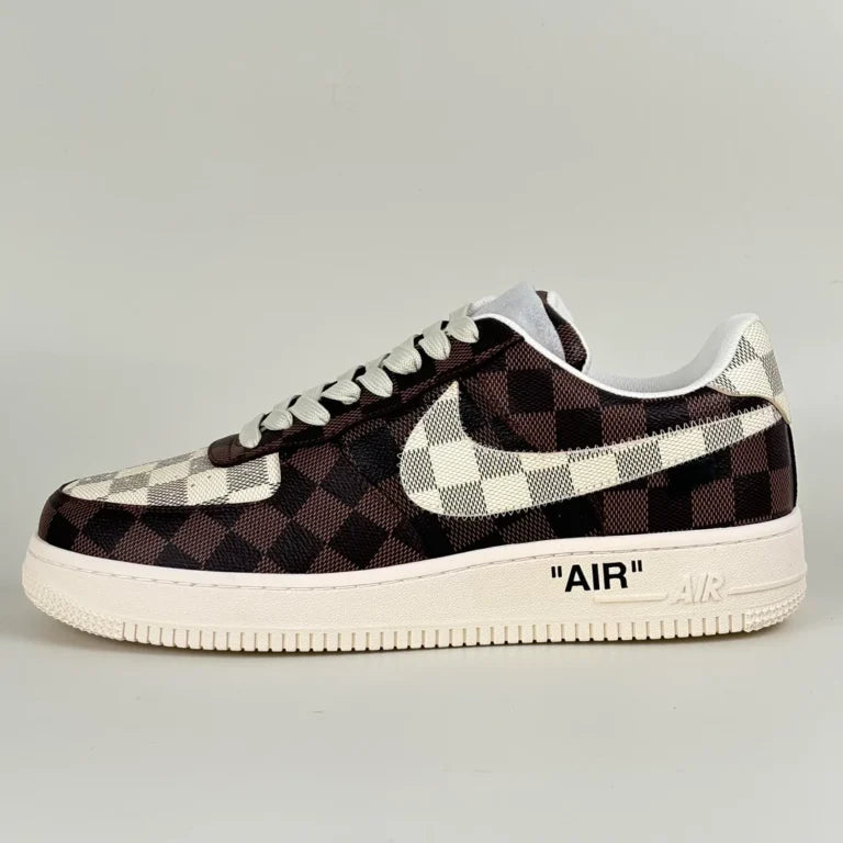 LV x Nike Air Force 1 Damier Brown/ White