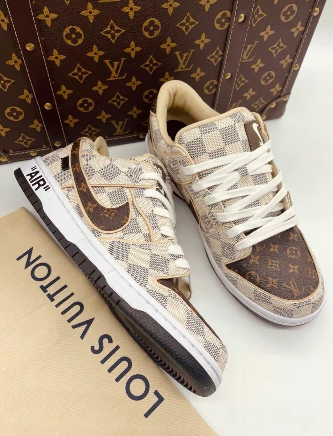 LV x Nike Air Jordan 1 Low “Damier & Monogram” (Custom)
