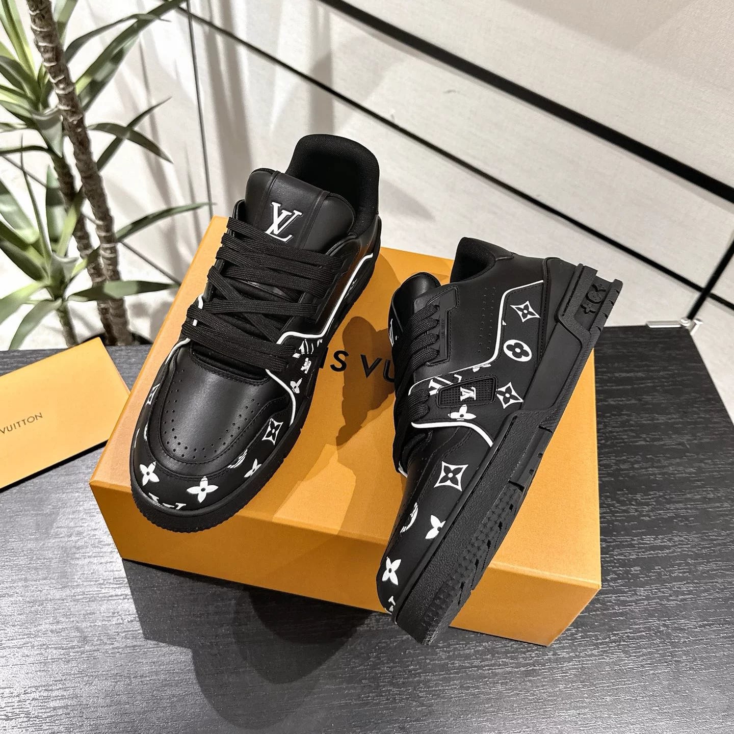 LV Trainer Sneaker  Monogram Black White