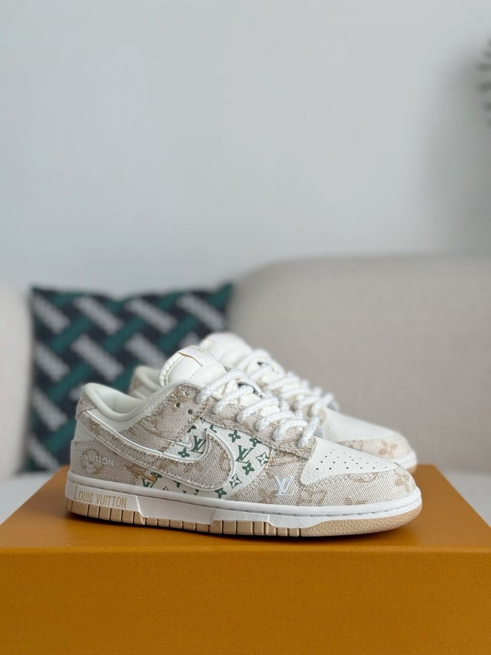 Nike Dunk Low Custom – Louis Vuitton Beige Monogram Edition